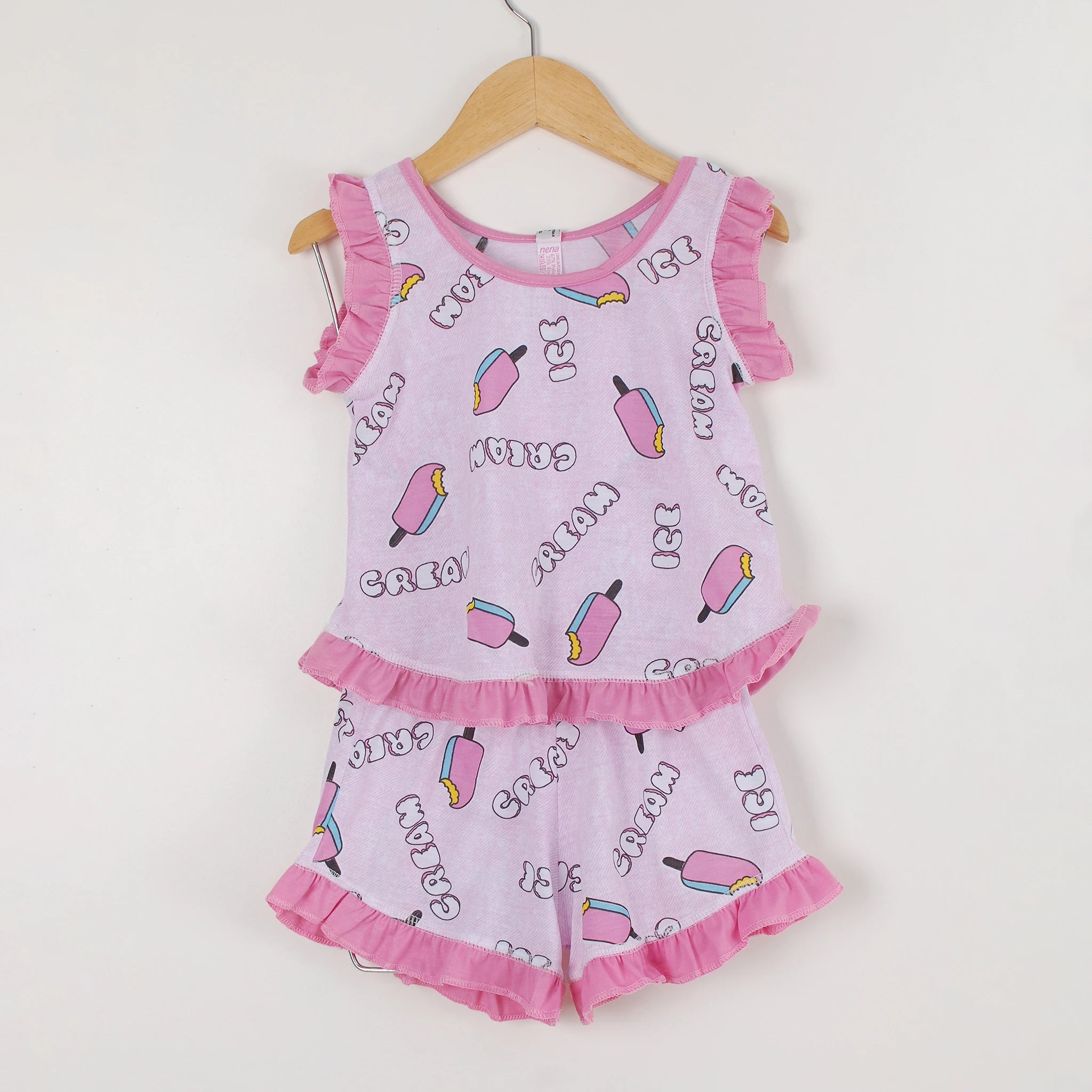 Pijama Regata Feminino Infantil - Ice Cream - 023021