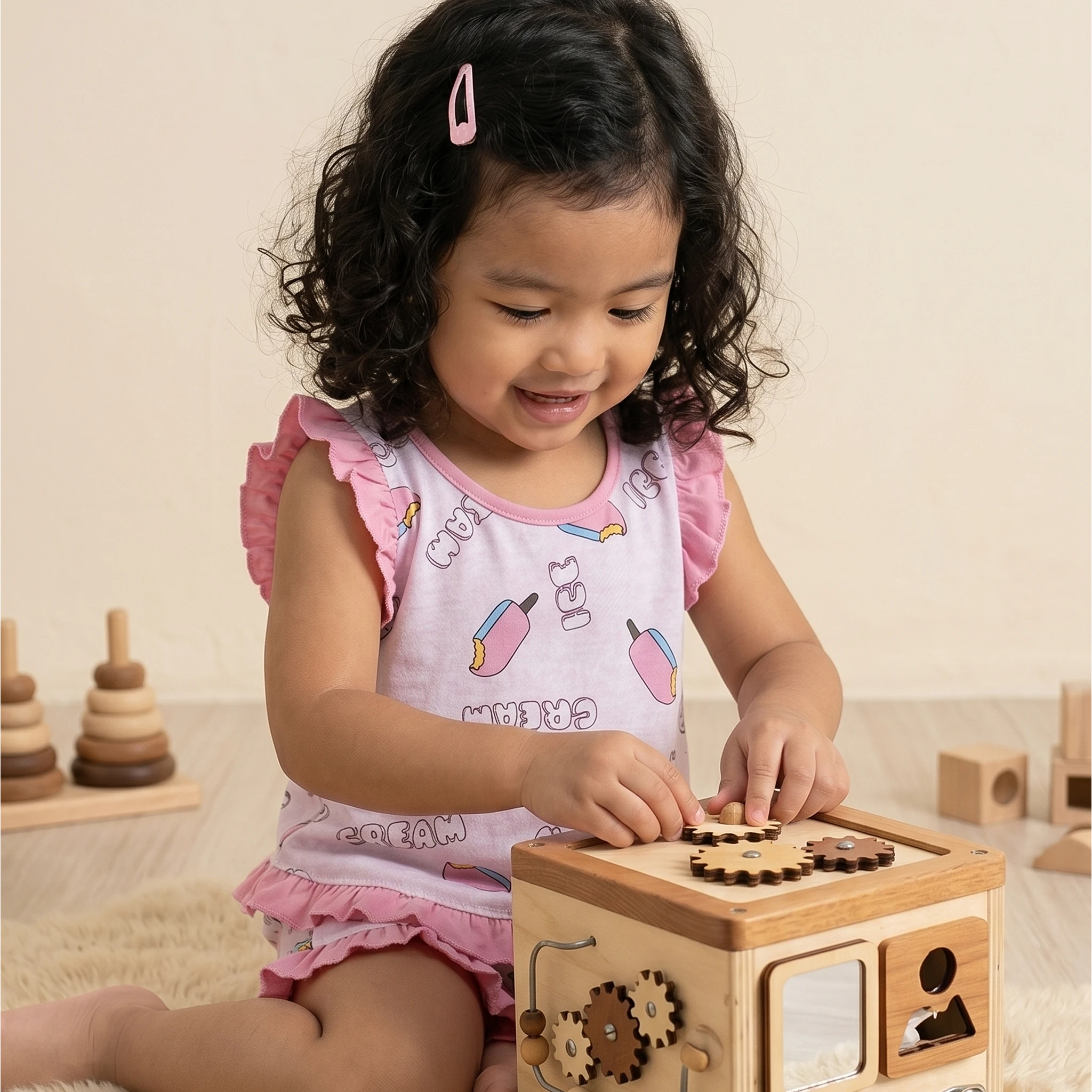 Pijama Regata Feminino Infantil - Ice Cream - 023021