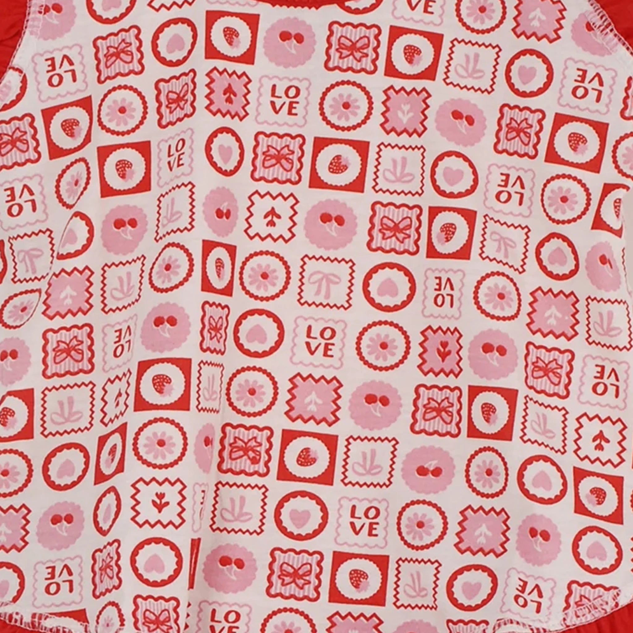 Pijama Regata Feminino Infantil - Estampa Selos Vermelho - 023008
