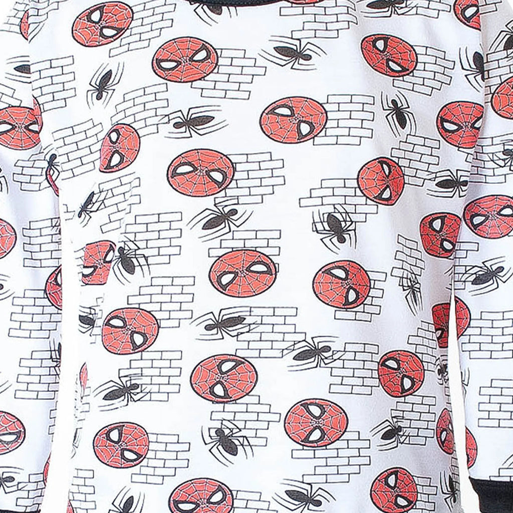Pijama Longo Masculino Infantil - Estampa Homem-Aranha Máscaras - 028019