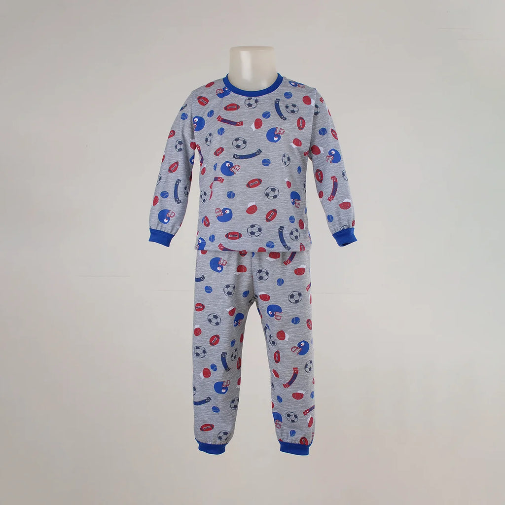 Pijama Longo Masculino Infantil - Estampa Futebol - 028003