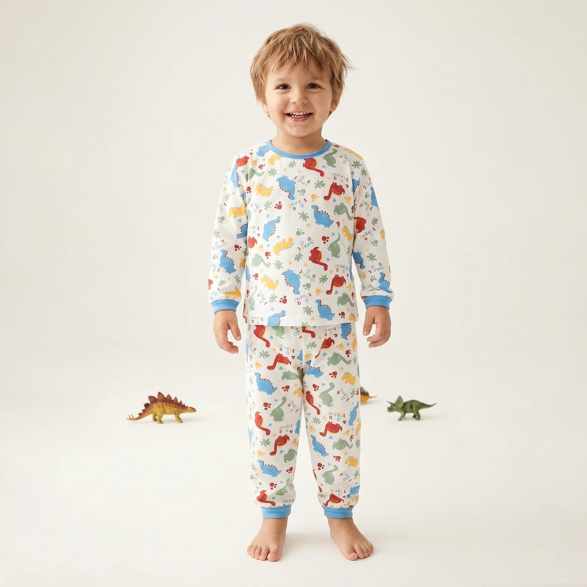 Pijama Longo Masculino Infantil - Estampa Jungle Dino - 028013