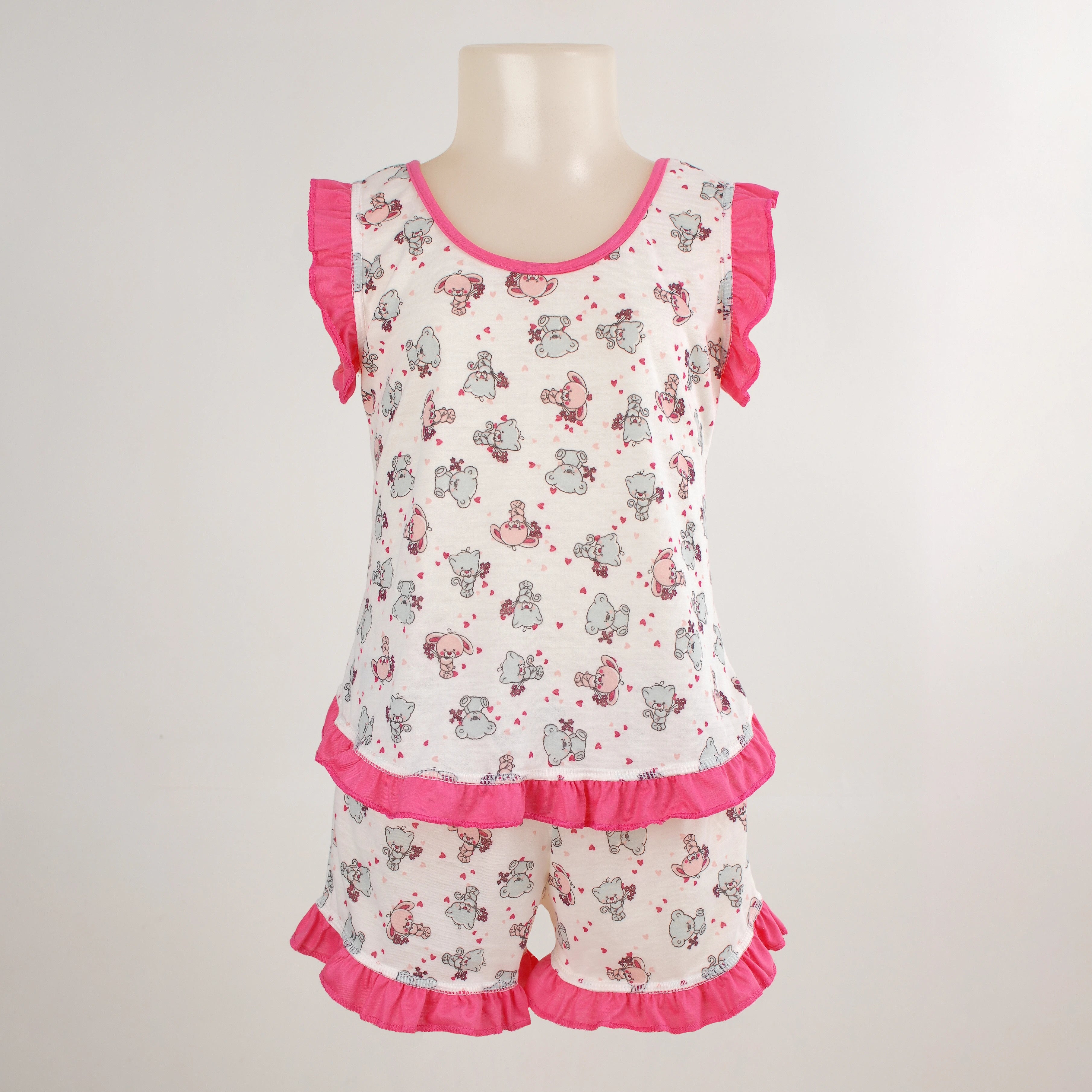 Pijama Regata Feminino Infantil - Estampa Ursinhos - 023004
