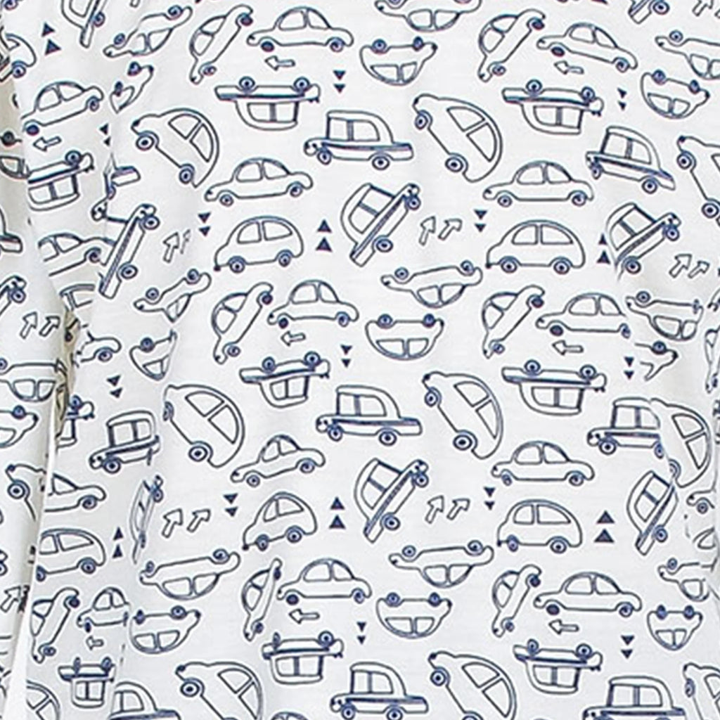 Pijama Longo Masculino Infantil - Estampa Carrinhos Azul Marinho - 028016