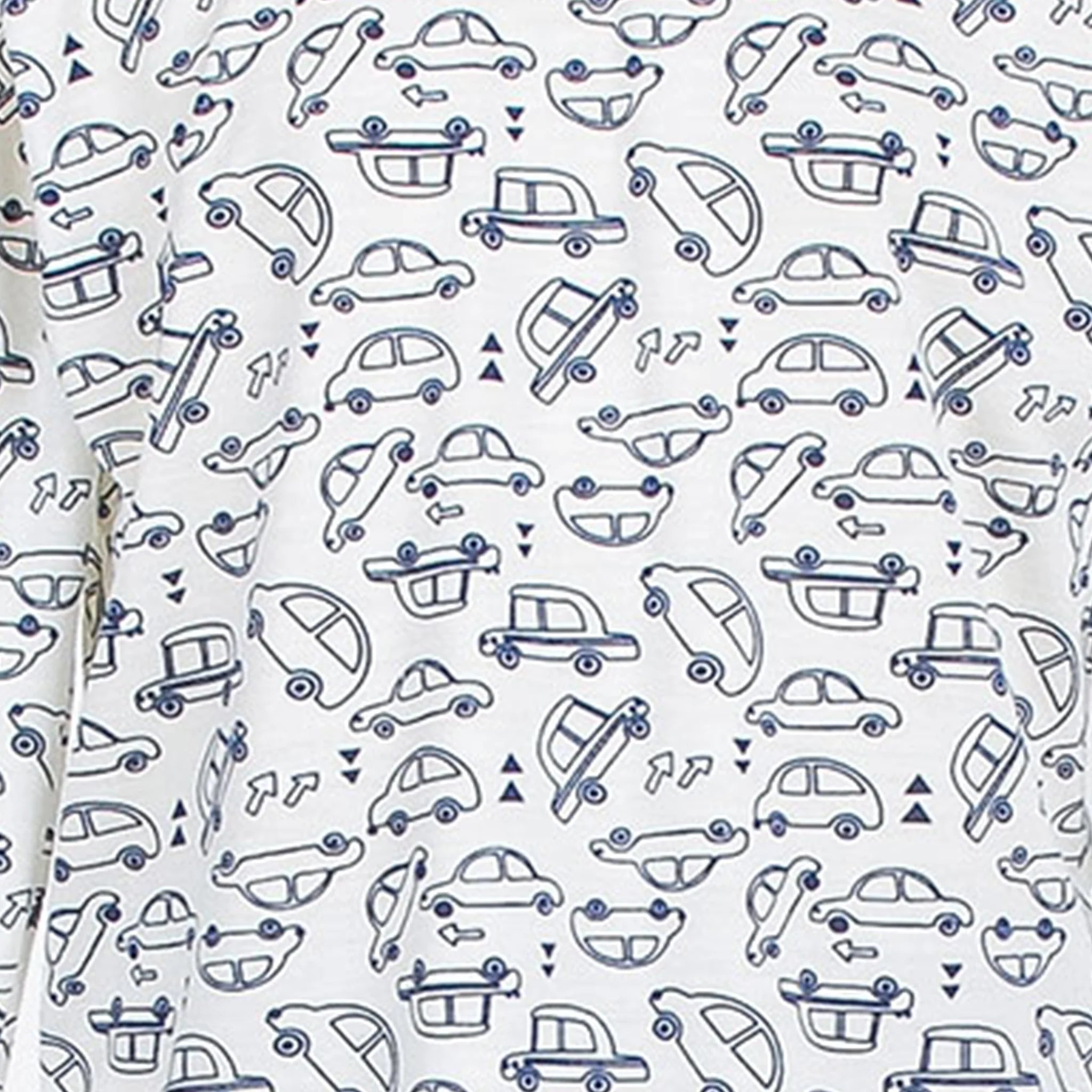 Pijama Longo Masculino Infantil - Estampa Carrinhos Azul Marinho - 028016