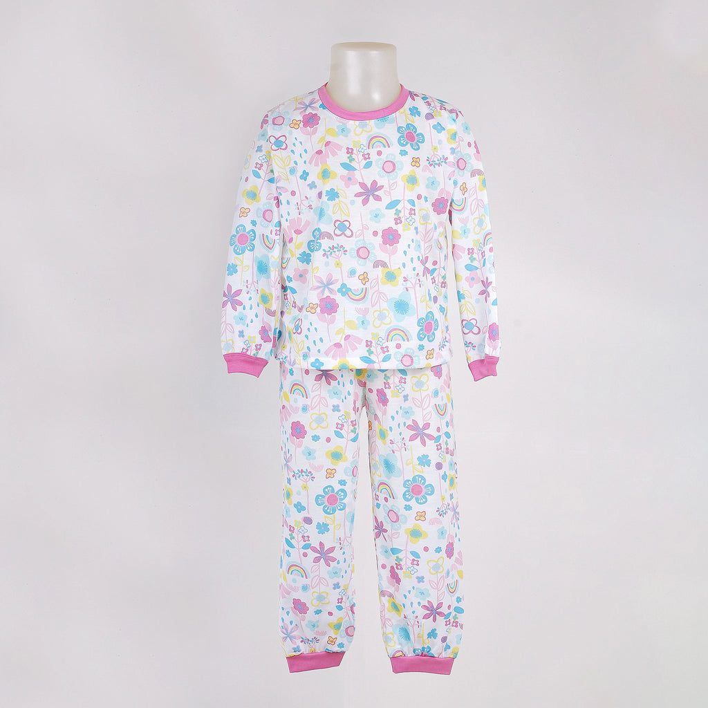 Pijama Longo Feminino Infantil - Estampa Jardim Encantado - 024009