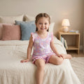 Pijama Regata Feminino Infantil - Estampa Coelho Lilás - 023006