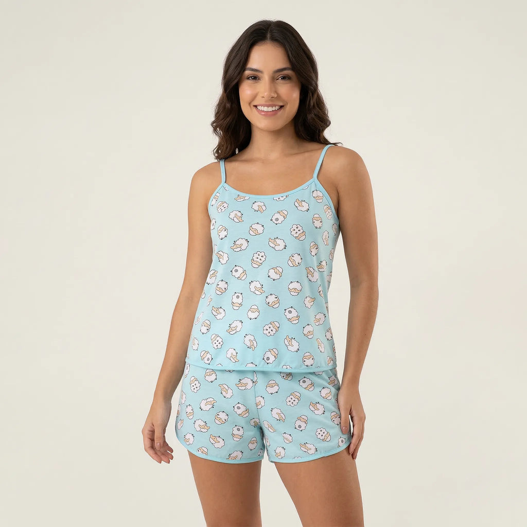 Pijama Fem. Adulto Alça - Ovelhinha - 00205