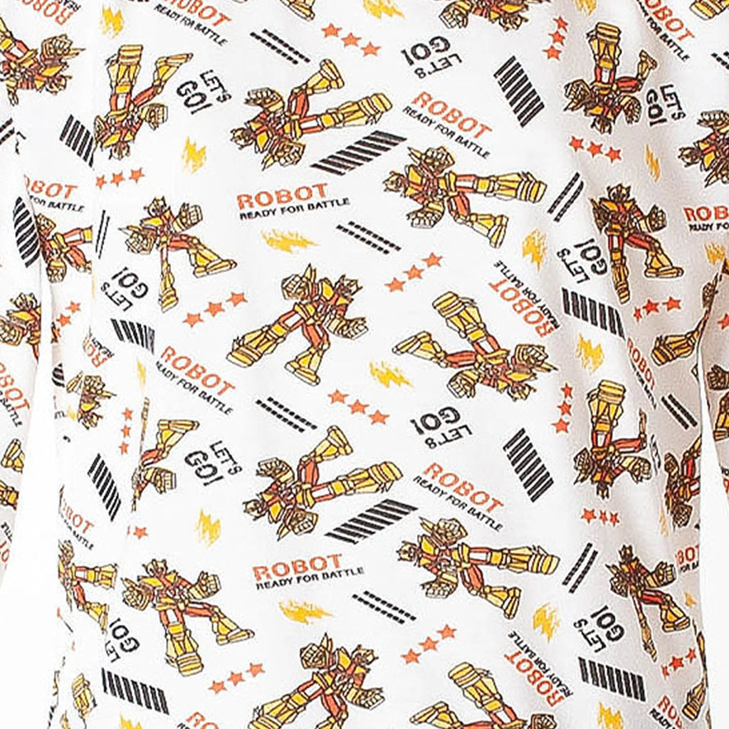 Pijama Longo Masculino Infantil - Estampa Rôbo Amarelo - 028011