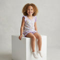 Pijama Regata Feminino Infantil - Estampa Floral Lilás - 023015