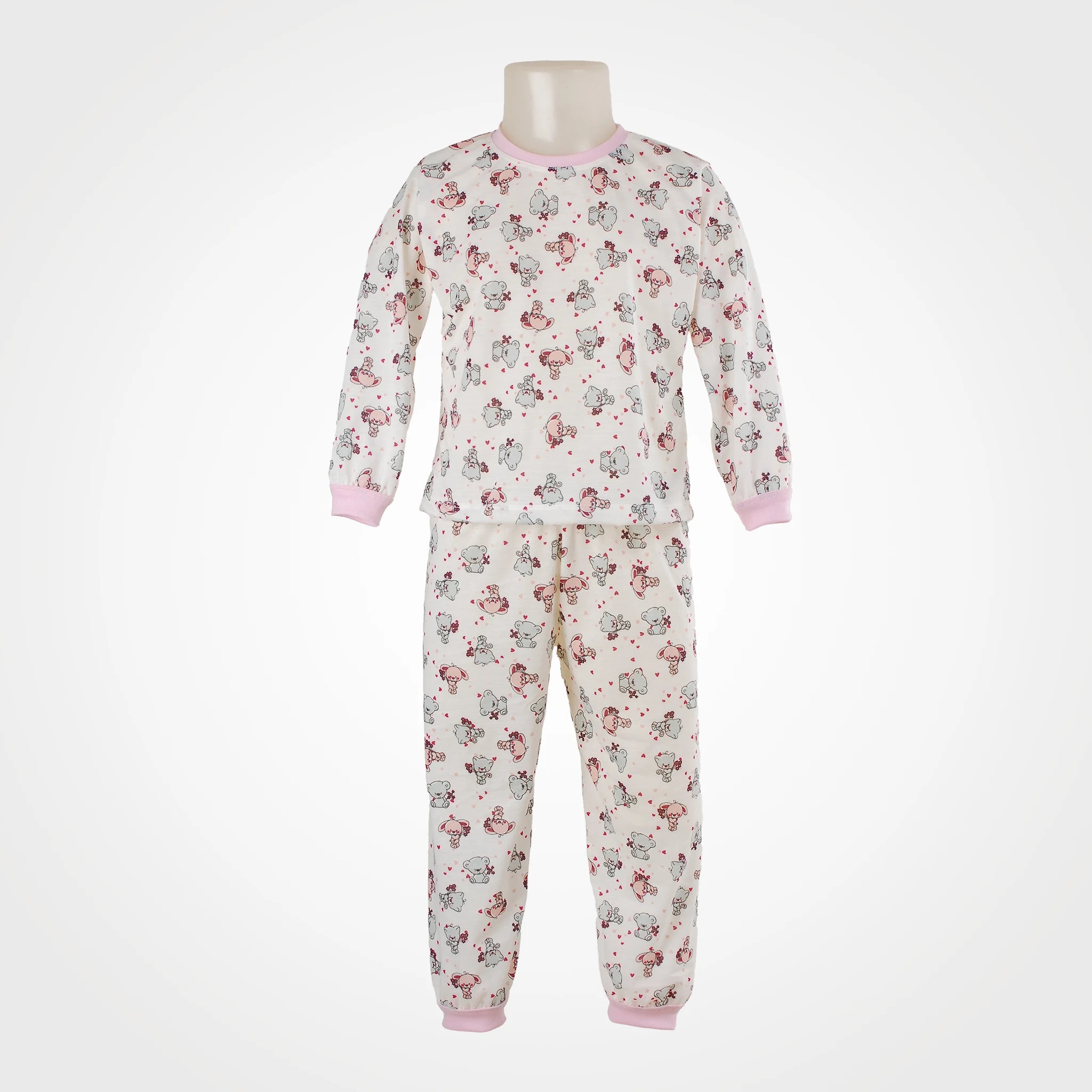 Pijama Longo Feminino Infantil - Estampa Ursinhos - 024003