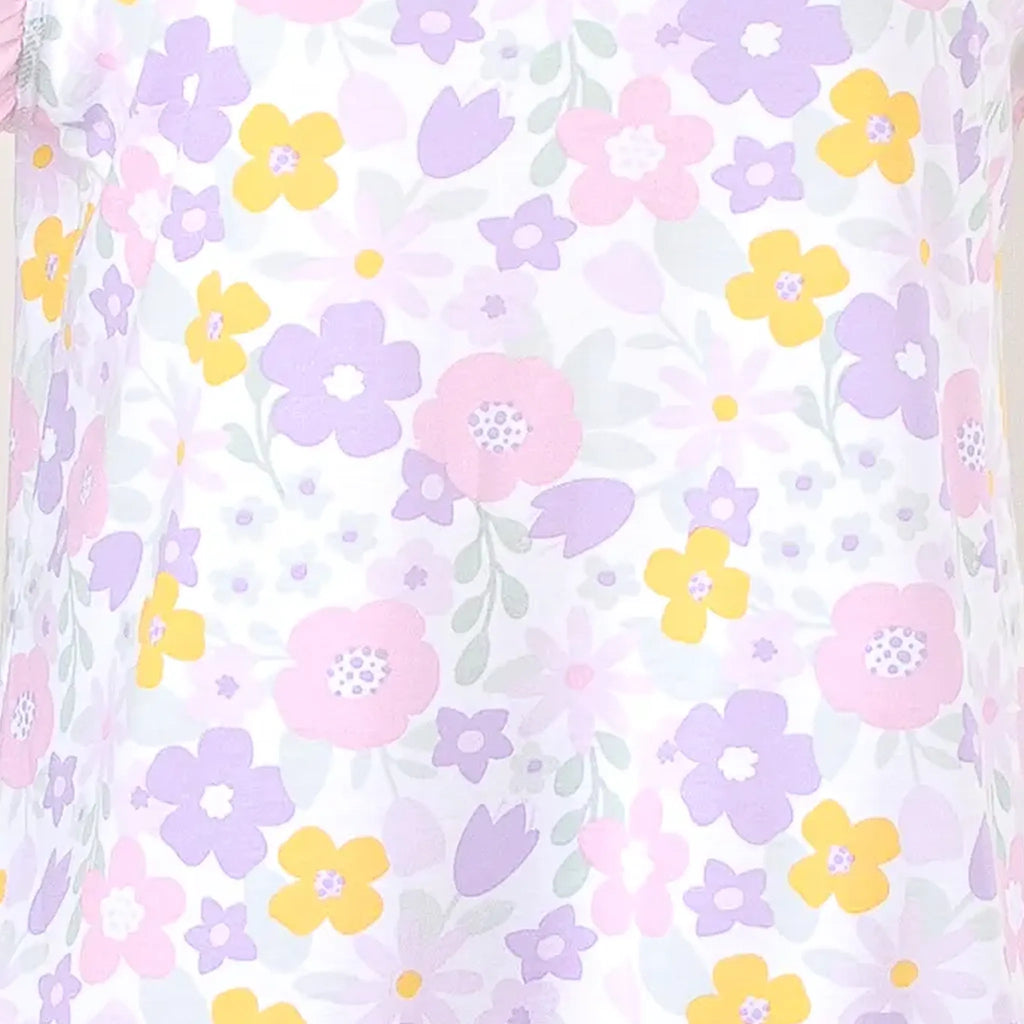 Pijama Regata Feminino Adulto Babado Estampado Floral Bold 00103
