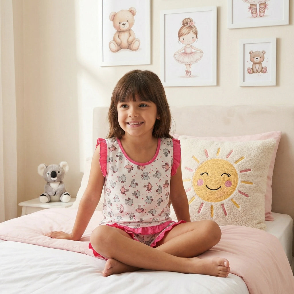 Pijama Regata Feminino Infantil - Estampa Ursinhos - 023004