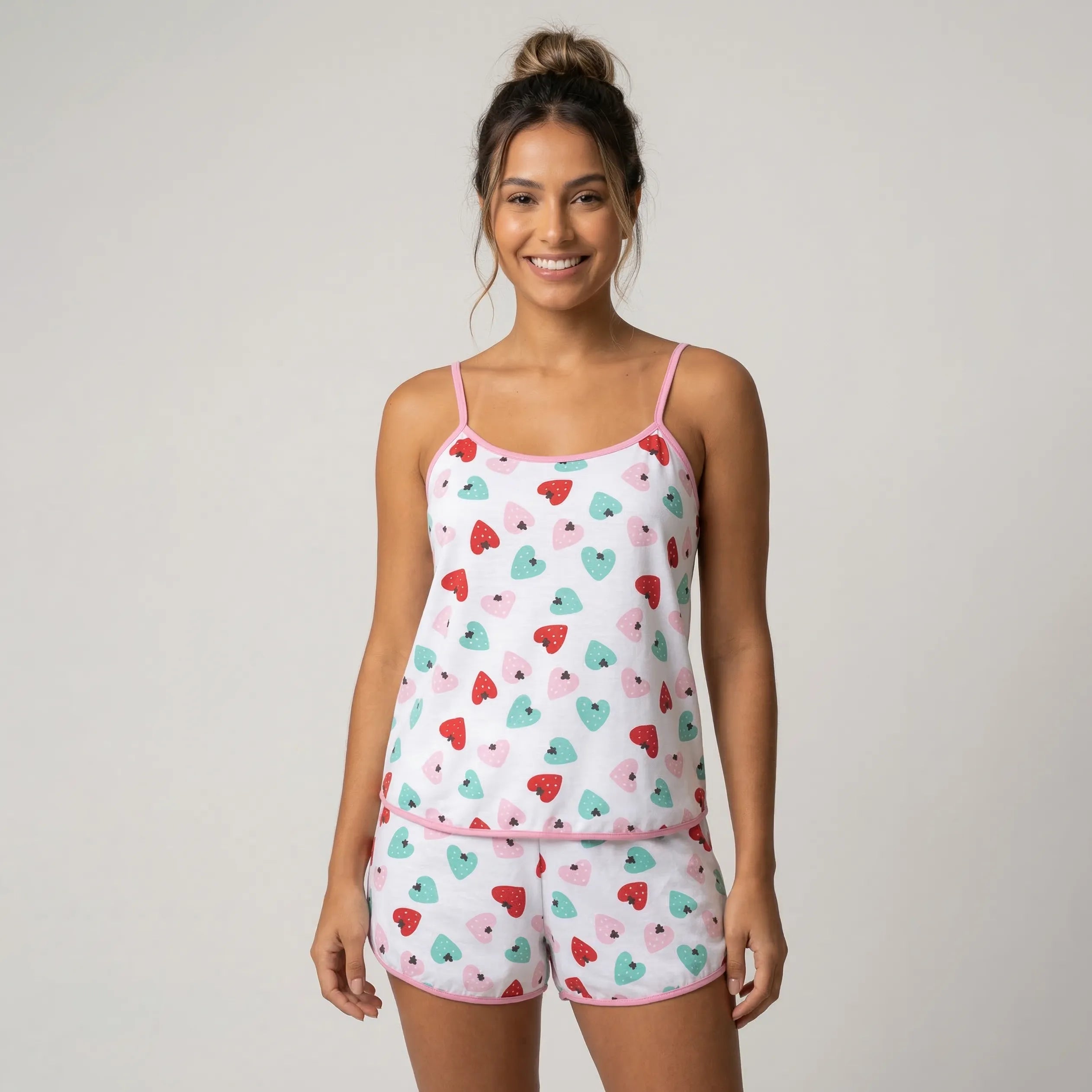Pijama Fem. Adulto Alça - Morangos - 00204