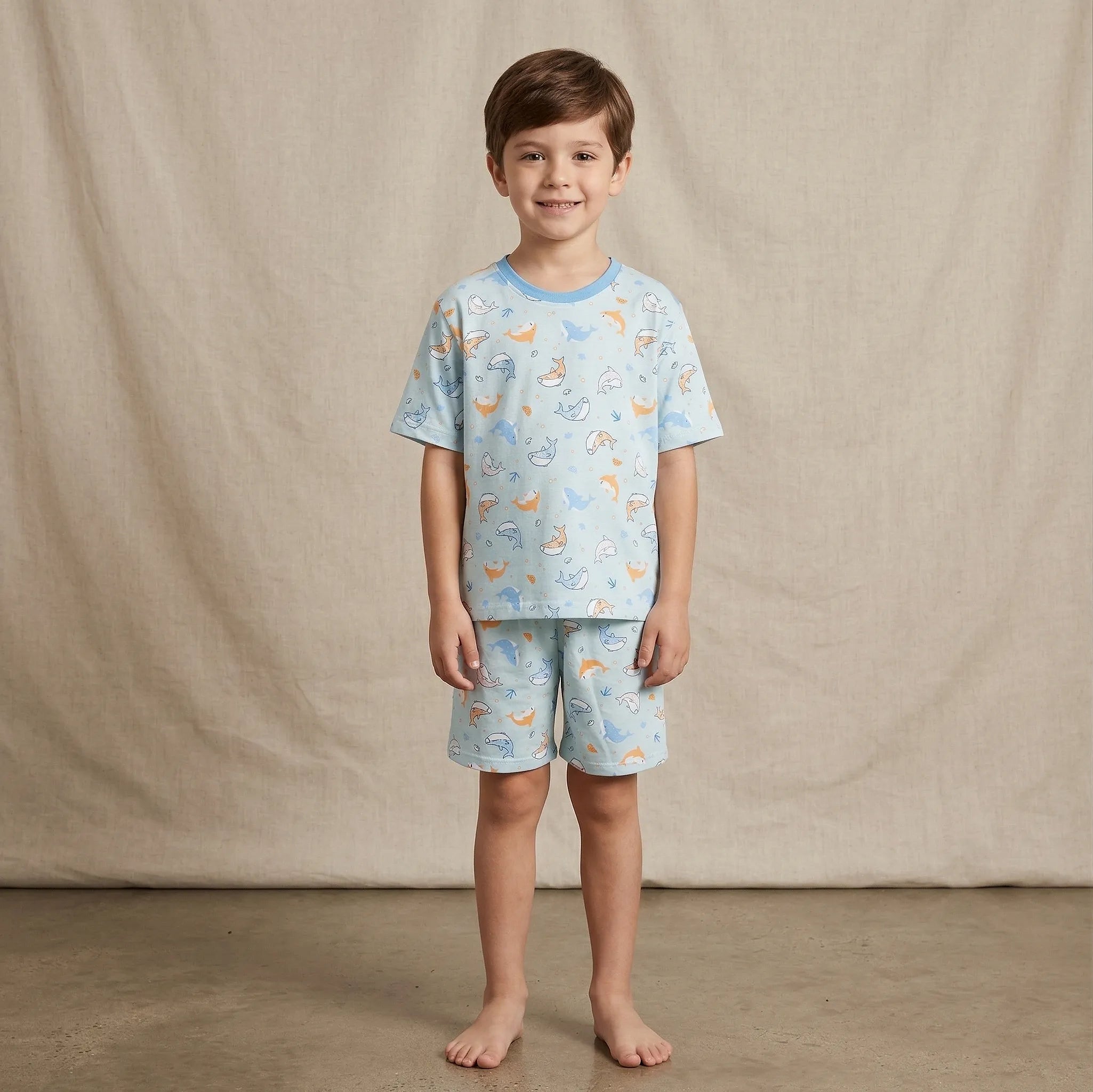 Pijama Camiseta Masc. Infantil - Tubarão - 027005