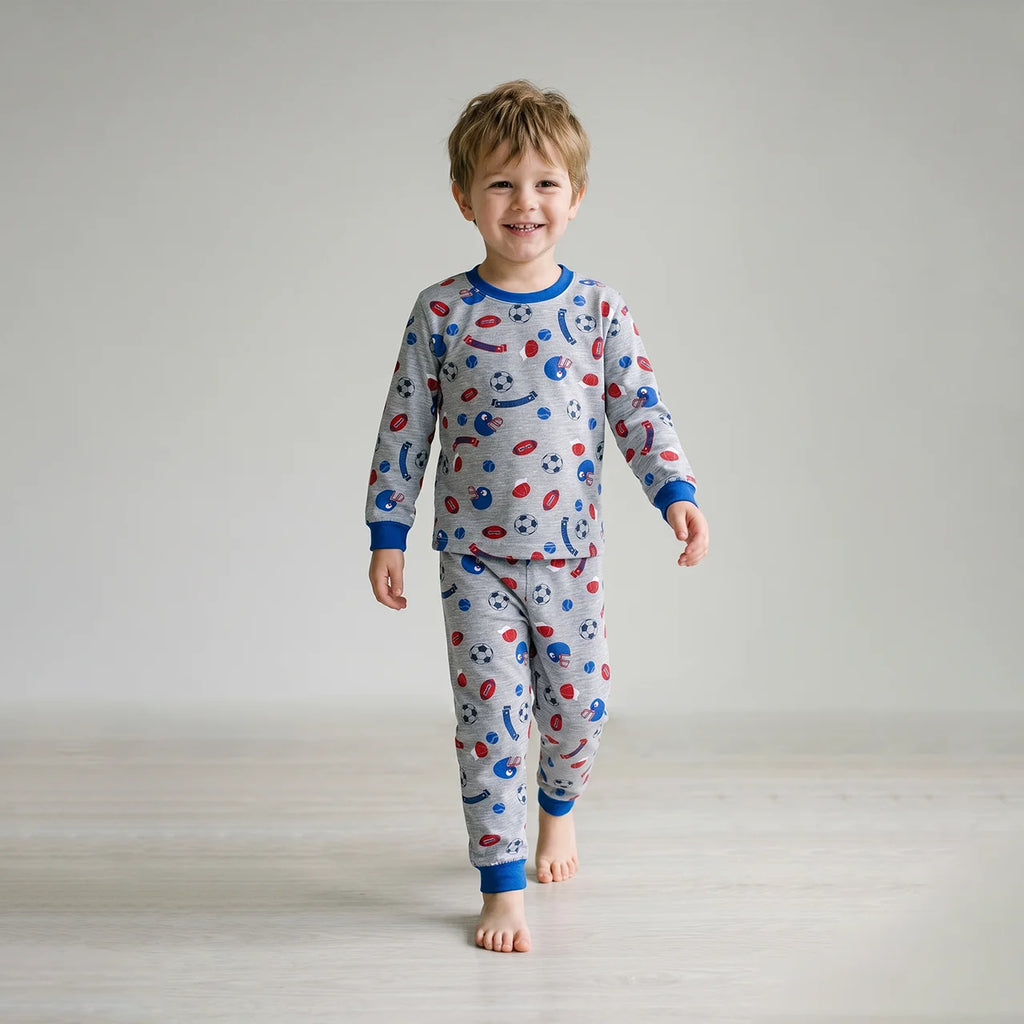 Pijama Longo Masculino Infantil - Estampa Futebol - 028003