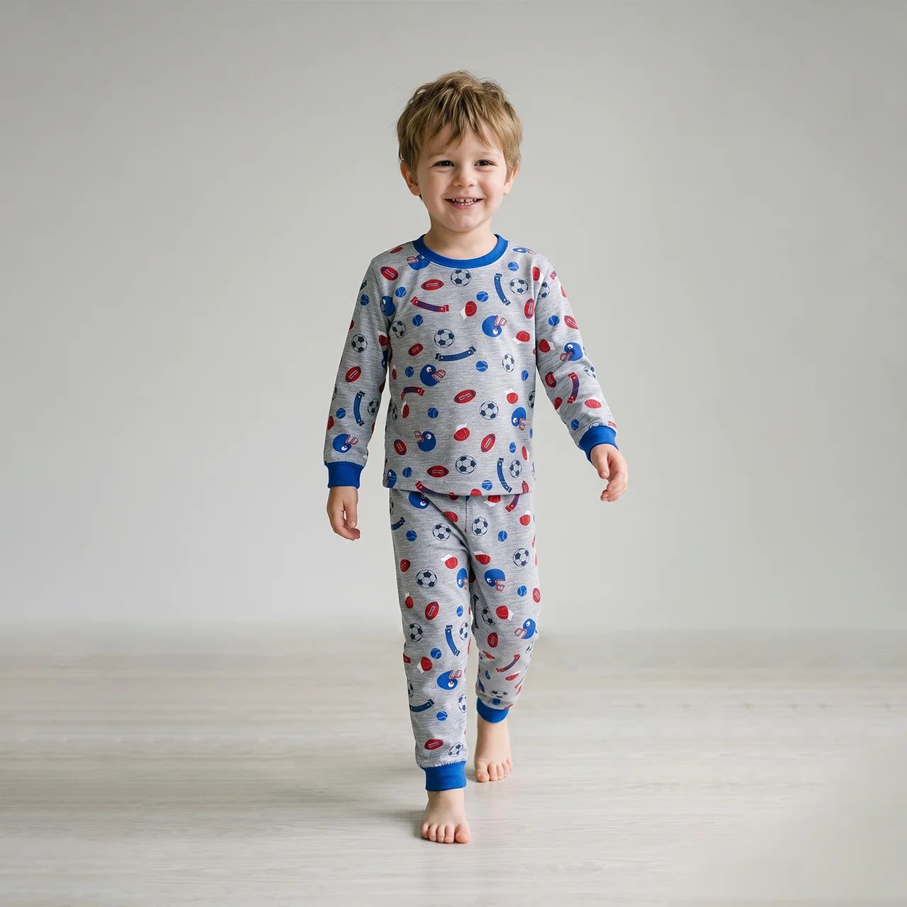 Pijama Longo Masculino Infantil - Estampa Futebol - 028003