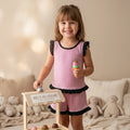 Pijama Regata Feminino Infantil - Poá Rosa Seco - 023022
