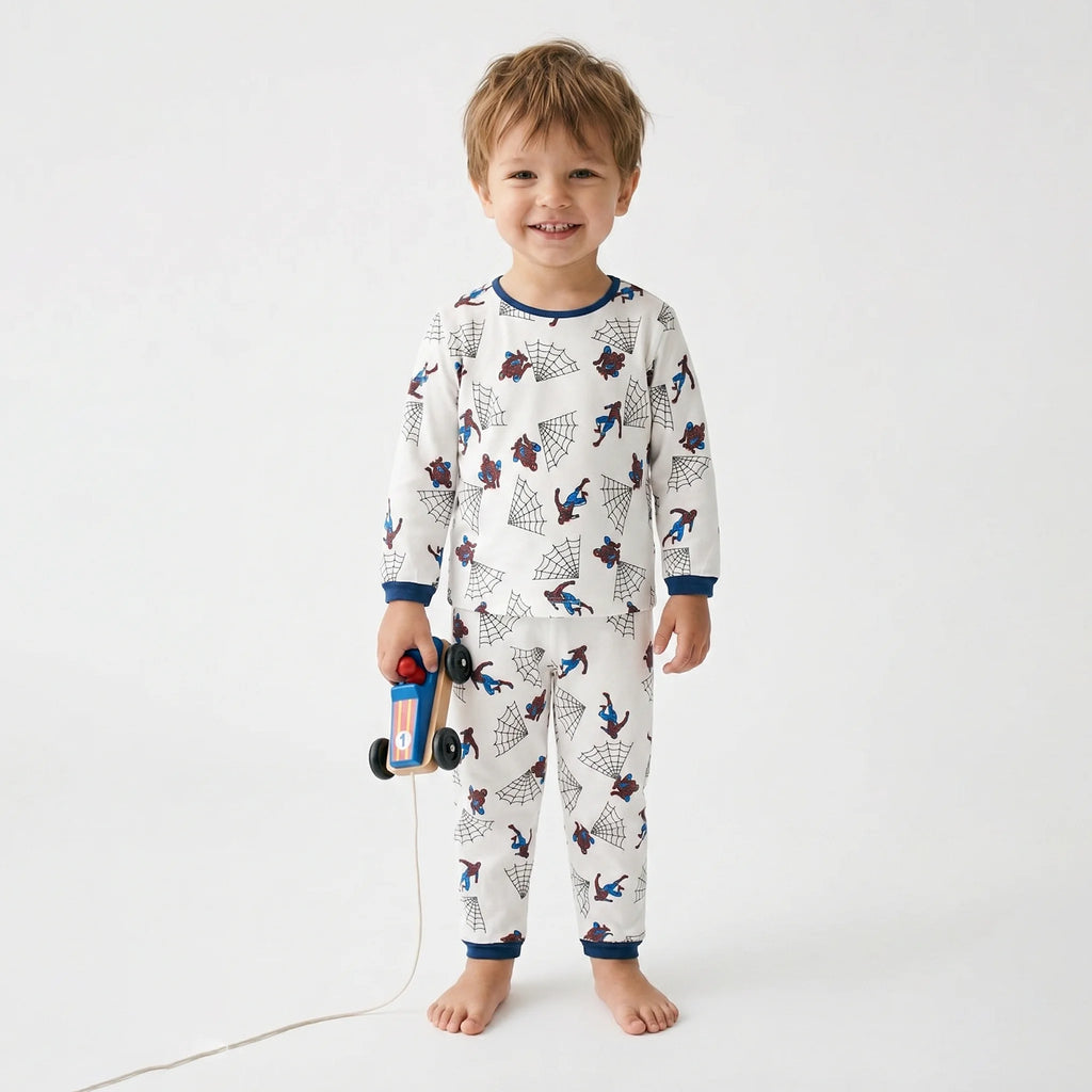 Pijama Longo Masculino Infantil - Estampa Homem-Aranha - 028018