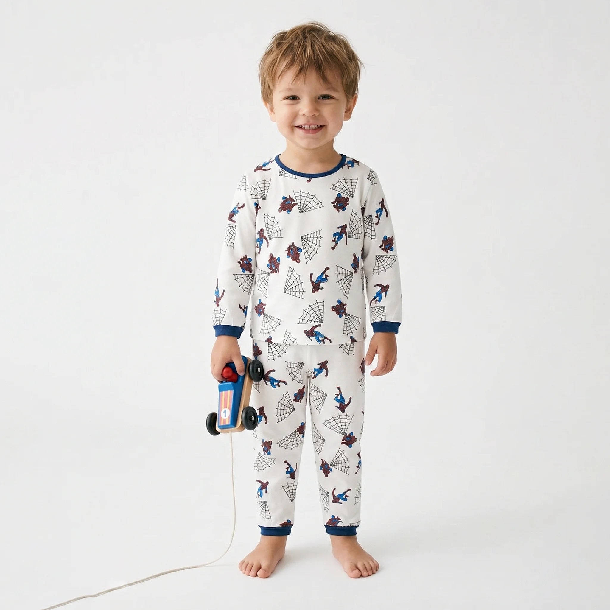 Pijama Longo Masculino Infantil - Estampa Homem-Aranha - 028018