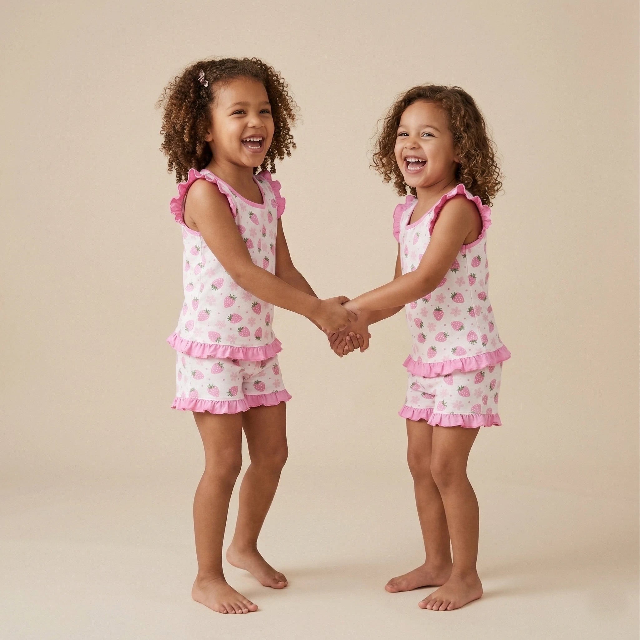 Pijama Regata Feminino Infantil - Estampa Morangos- 023020