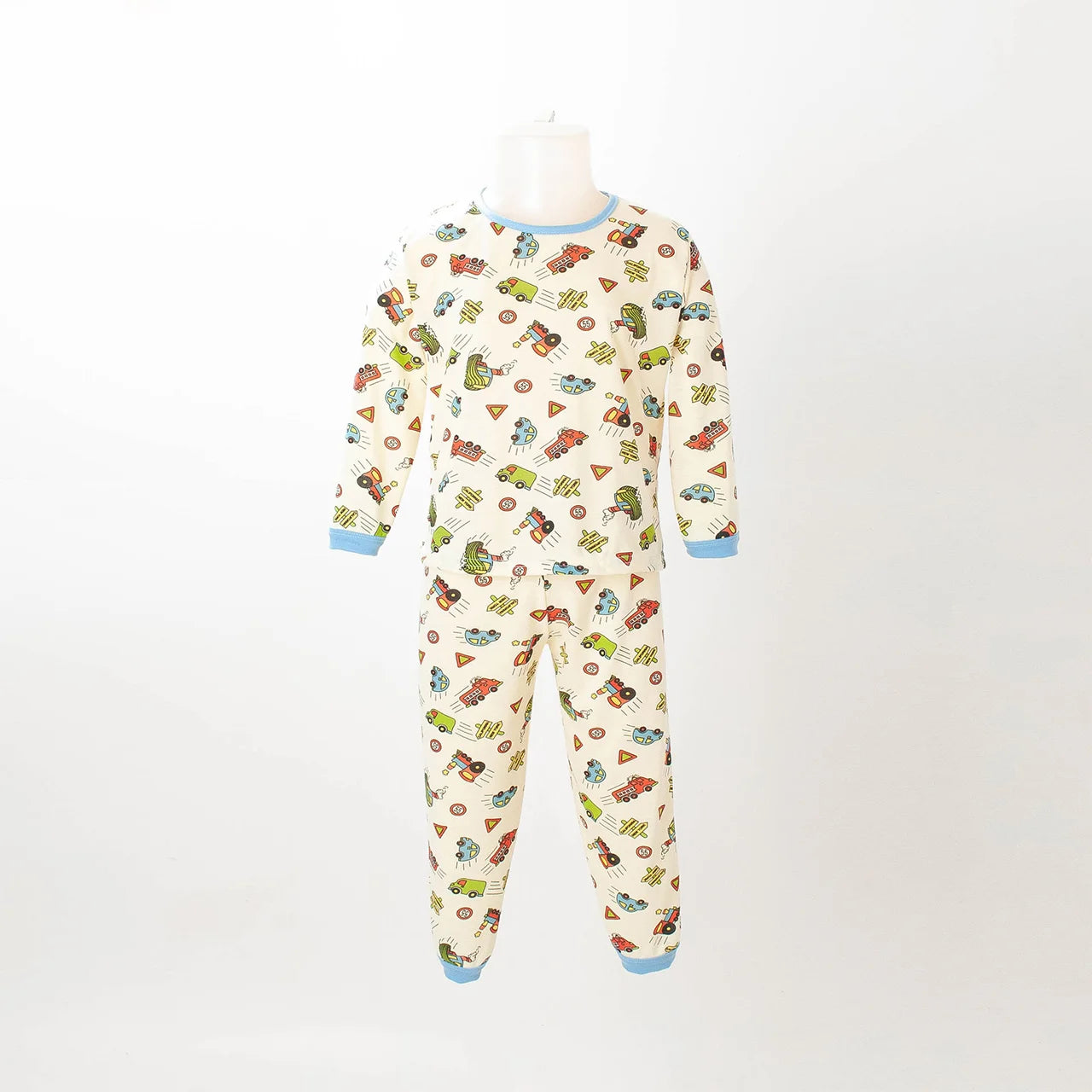 Pijama Longo Masc. Infantil - Estampa Carrinhos amarelo - 028001