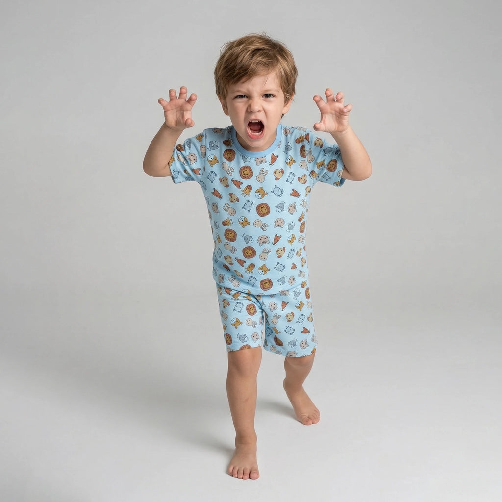 Pijama Masculino Infantil Curto - Estampa Animais - 027011