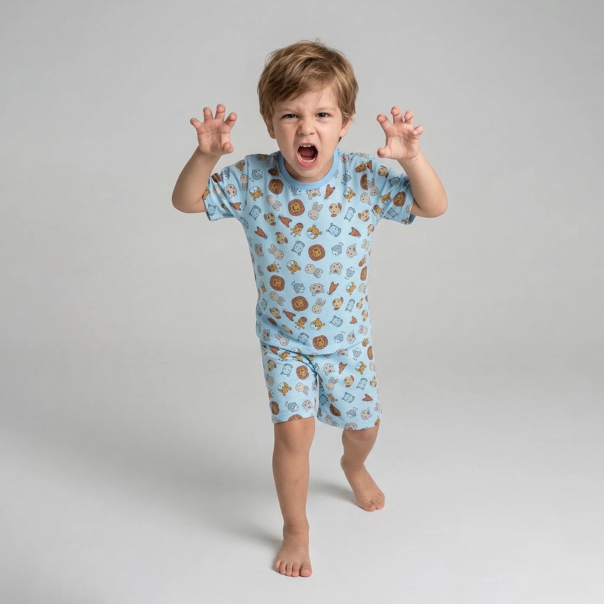 Pijama Masculino Infantil Curto - Estampa Animais - 027011