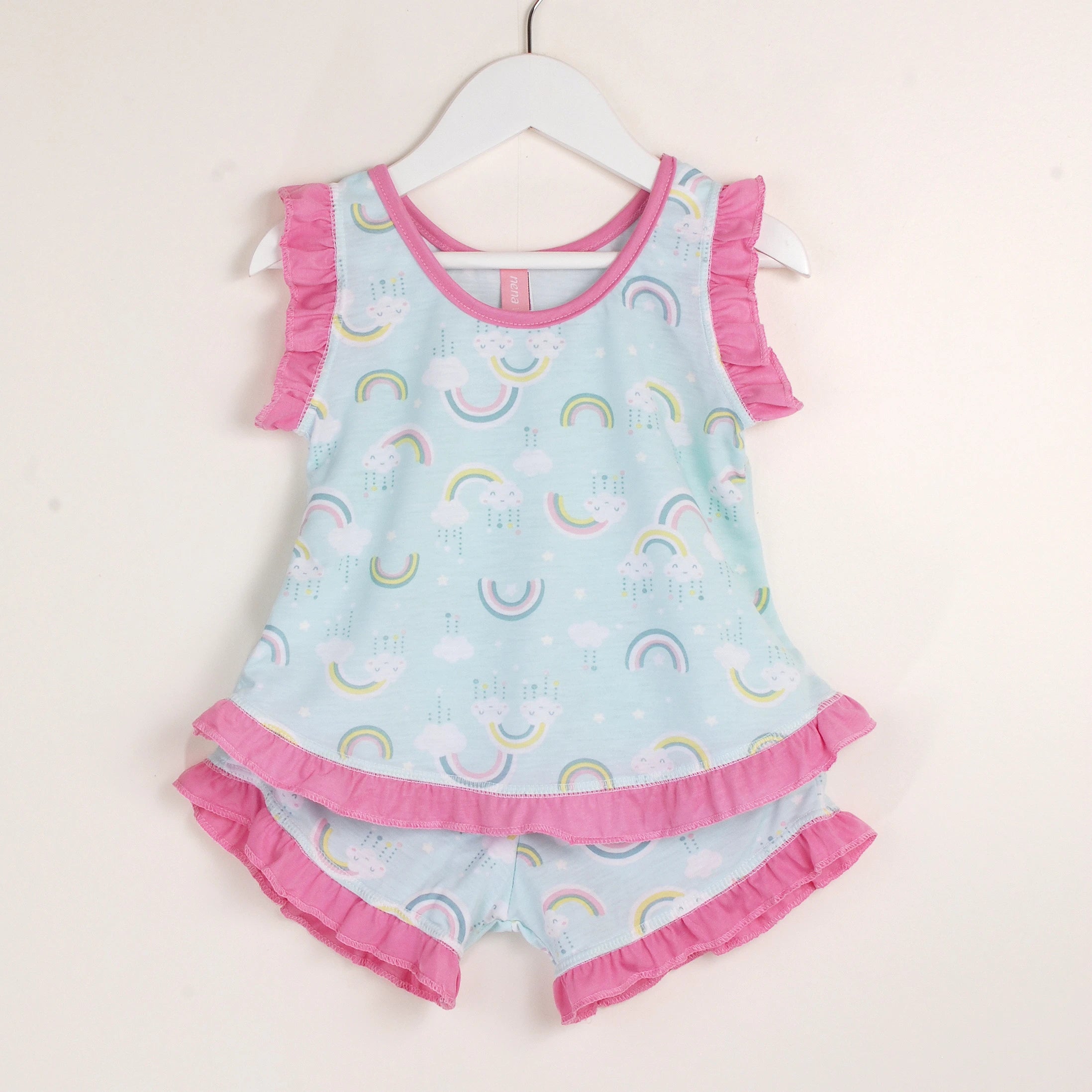 Pijama Regata Feminino Infantil - Estampa Arco-Iris - 023010