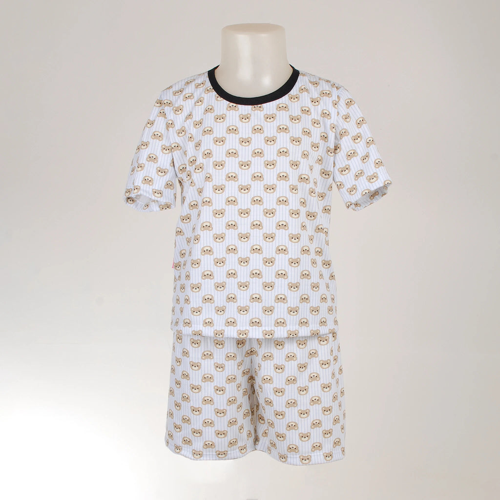 Pijama Masculino Infantil Curto - Estampa Urso Listrado - 027013
