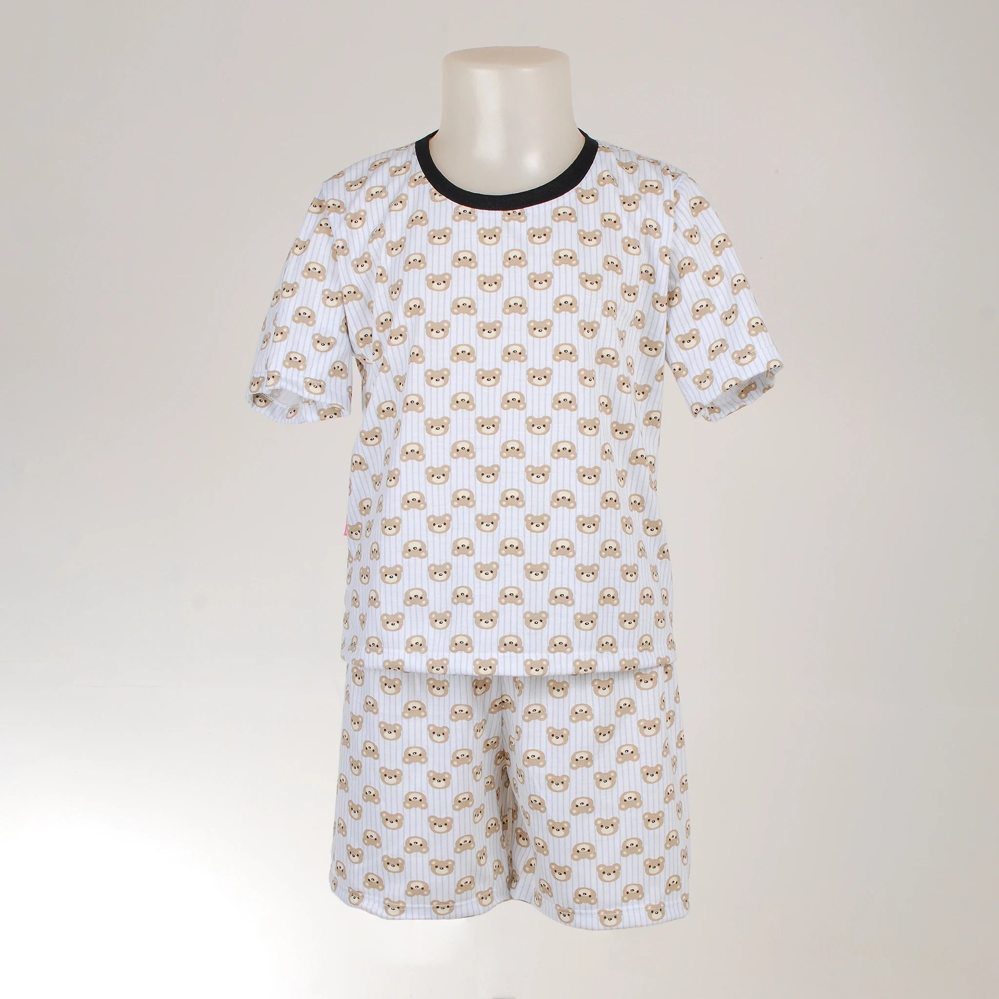 Pijama Masculino Infantil Curto - Estampa Urso Listrado - 027013