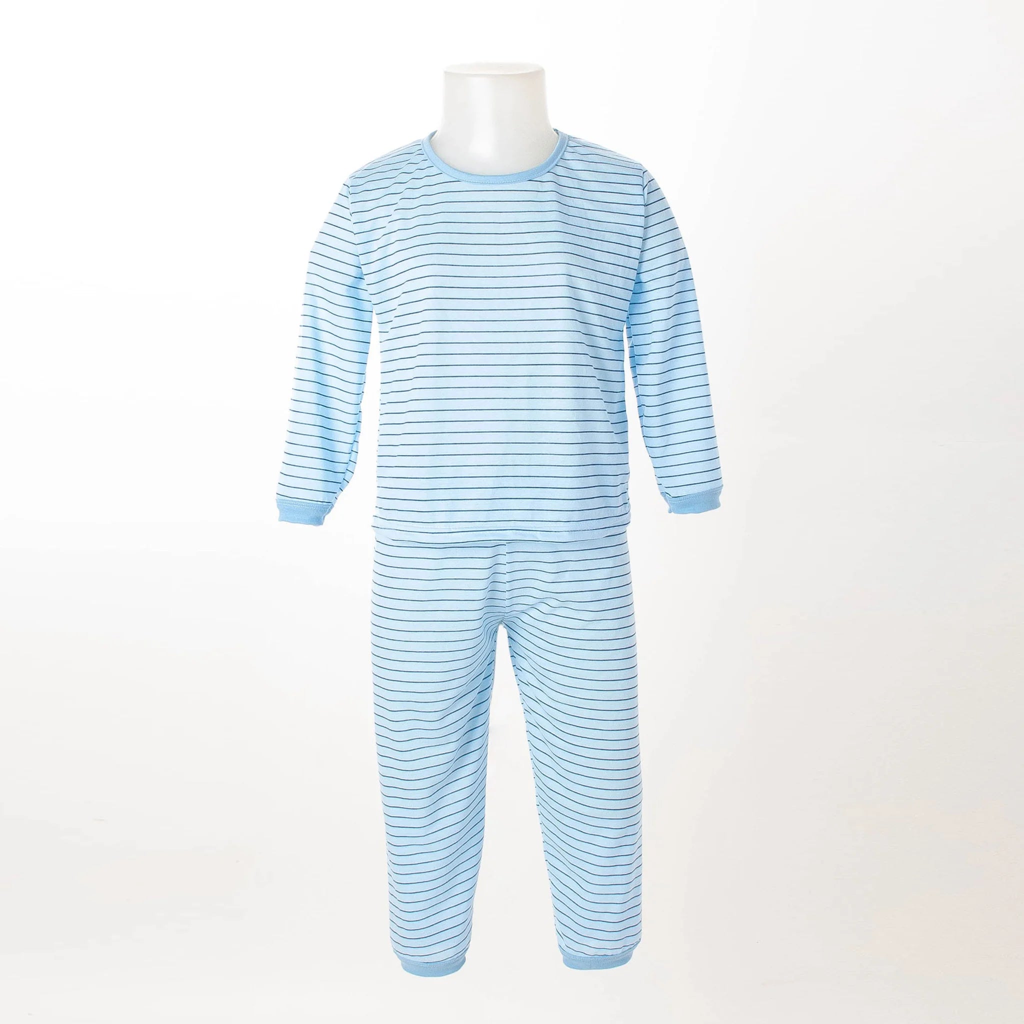 Pijama Longo Masculino Infantil - Estampa Listrado Azul - 028014