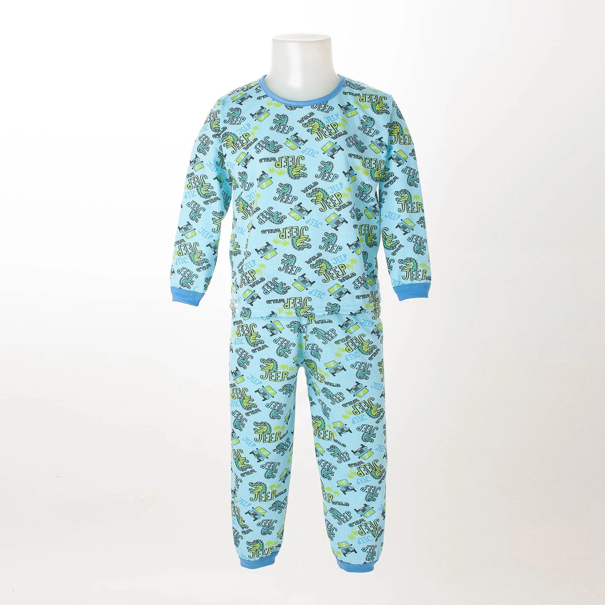 Pijama Longo Masculino Infantil - Estampa Jacaré Jeep - 028017