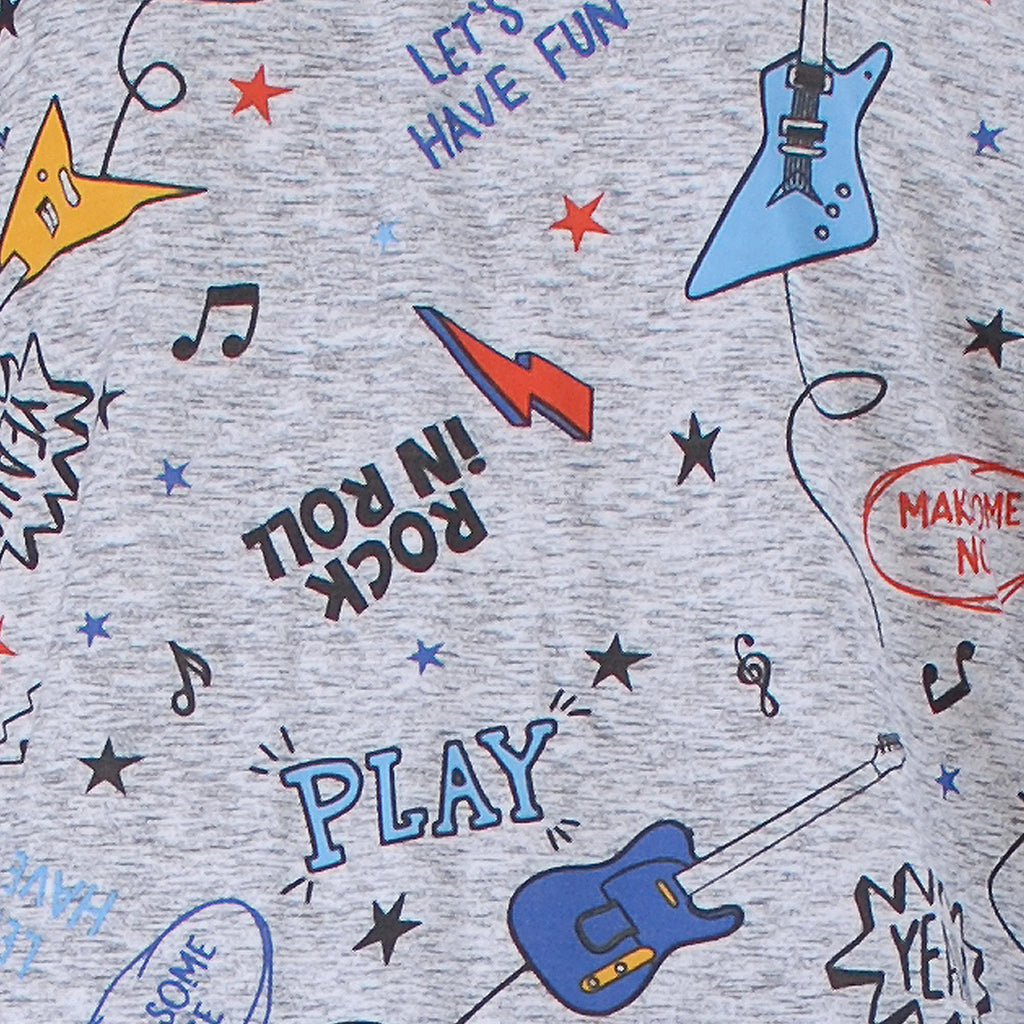 Pijama Longo Masculino Infantil - Estampa Guitarra - 028004