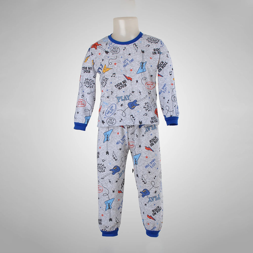 Pijama Longo Masculino Infantil - Estampa Guitarra - 028004