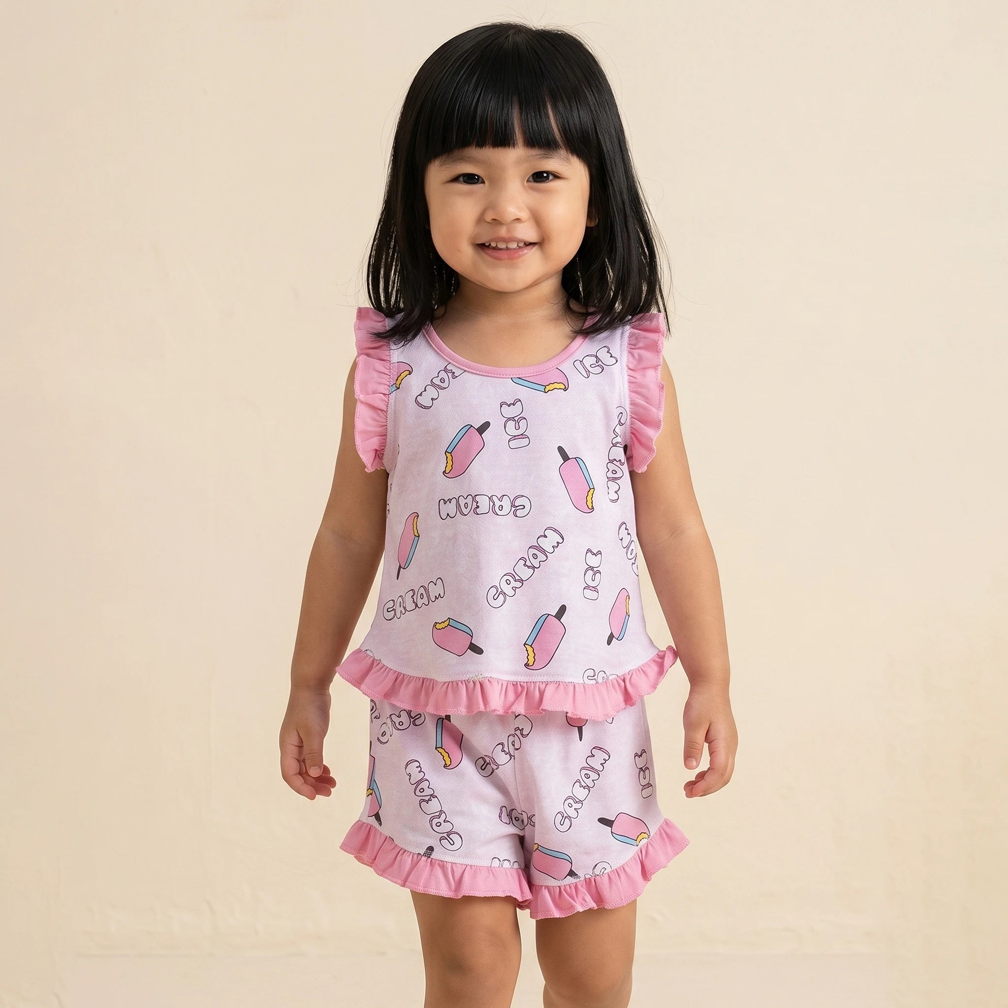 Pijama Regata Feminino Infantil - Ice Cream - 023021
