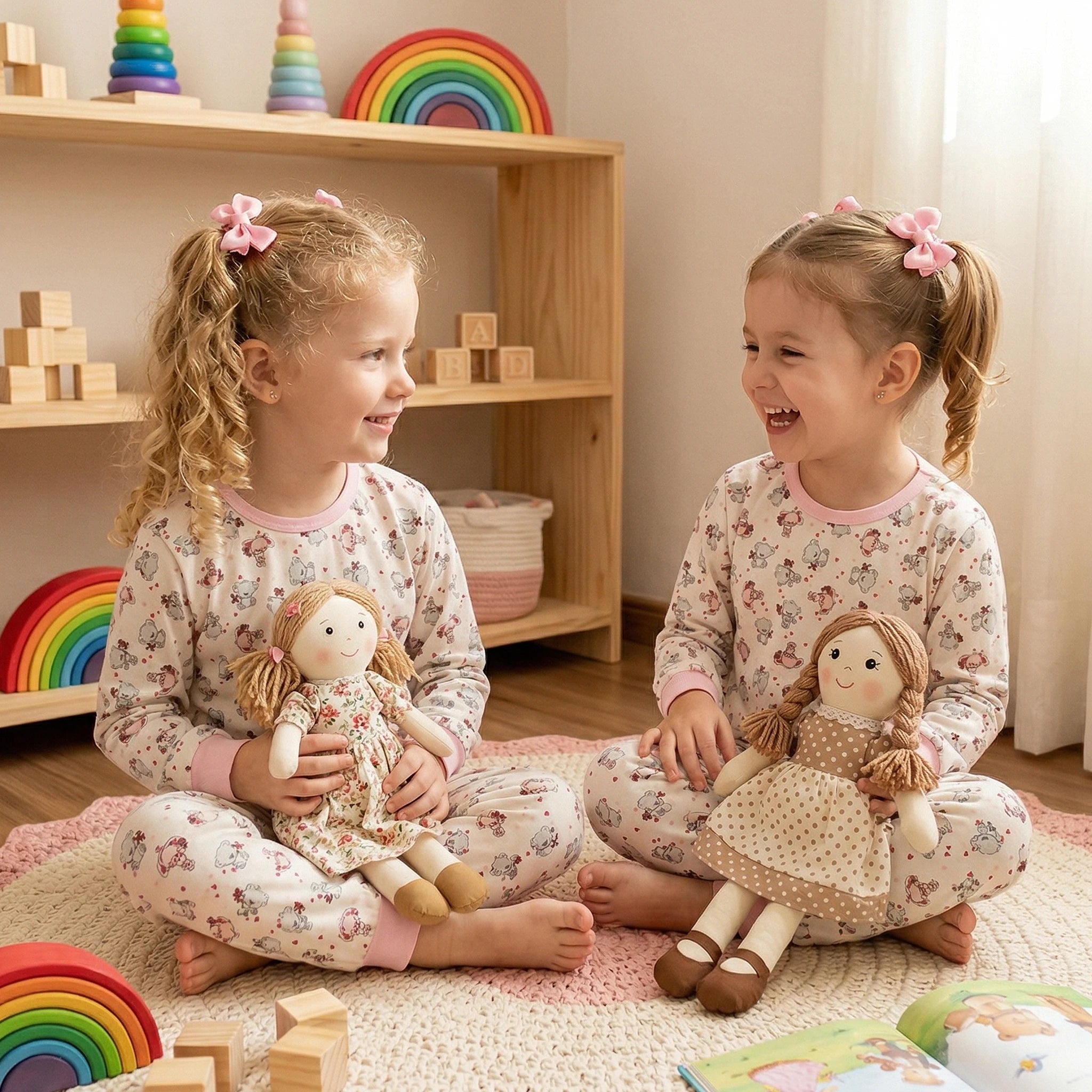 Pijama Longo Feminino Infantil - Estampa Ursinhos - 024003