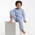 Pijama Longo Masculino Infantil - Estampa Dinossauros Azul - 028008