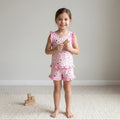 Pijama Regata Feminino Infantil - Estampa Estrelas Rosa - 023012