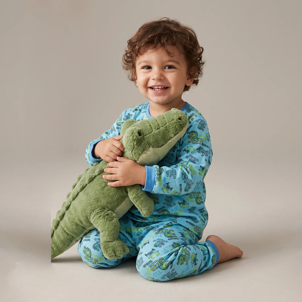 Pijama Longo Masculino Infantil - Estampa Jacaré Jeep - 028017