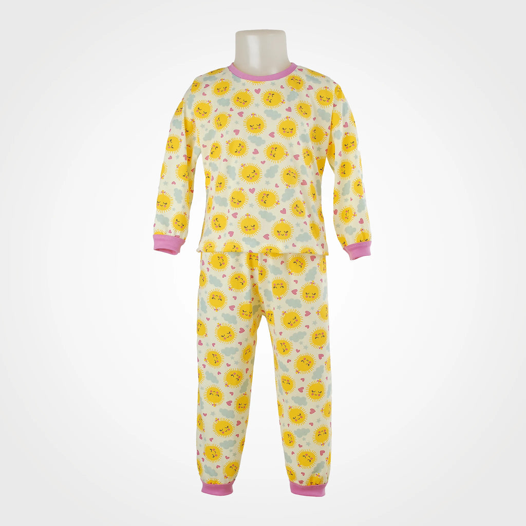 Pijama Longo Feminino Infantil - Estampa Sol - 024002