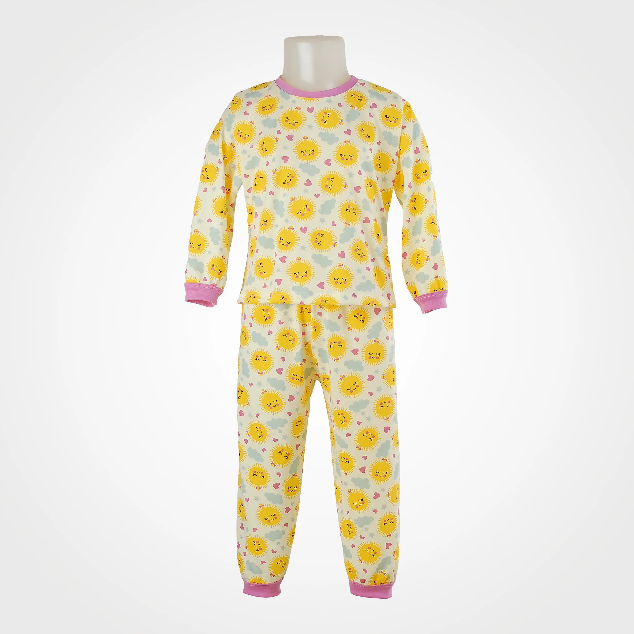 Pijama Longo Feminino Infantil - Estampa Sol - 024002
