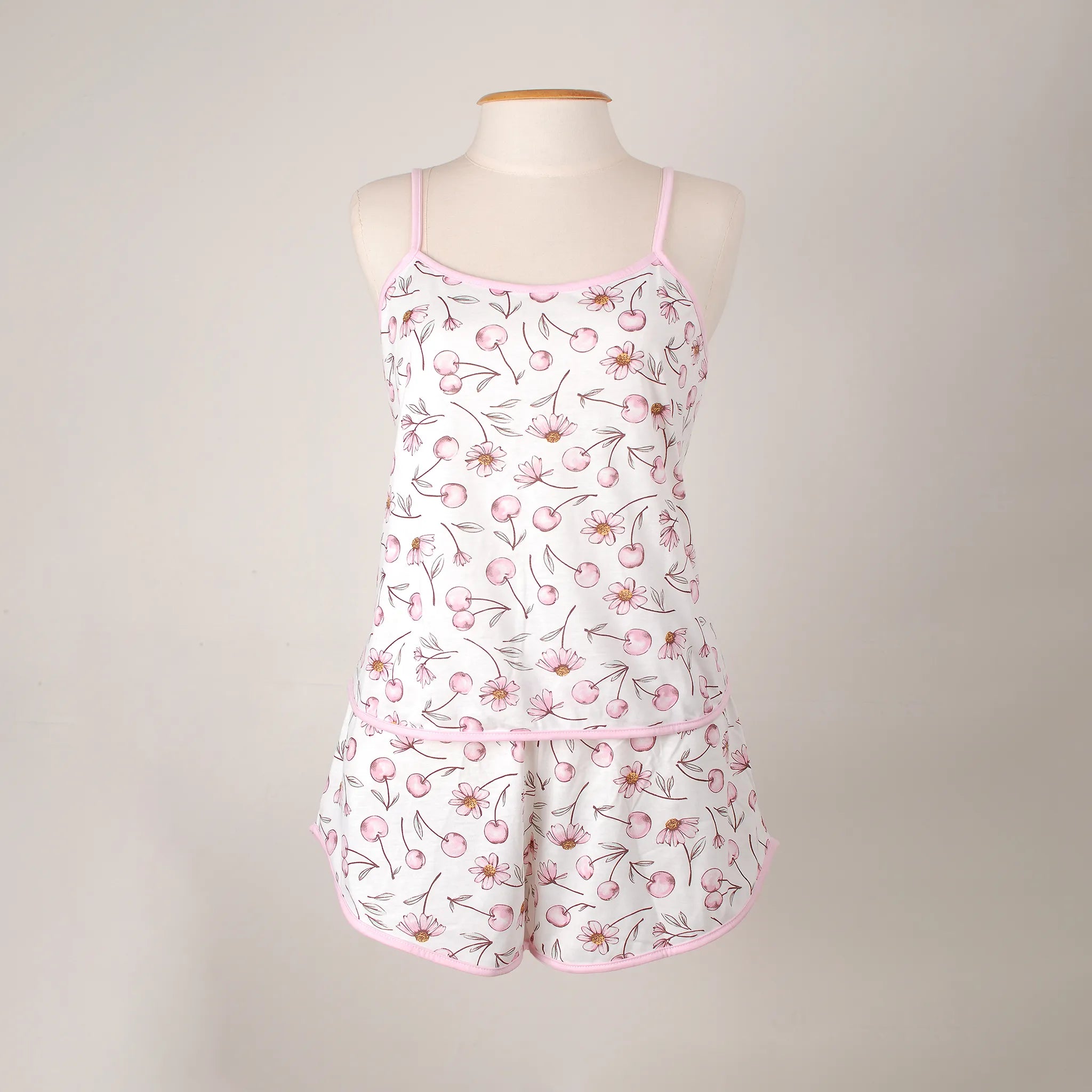 Pijama Fem. Adulto Alça - Cerejas - 00201