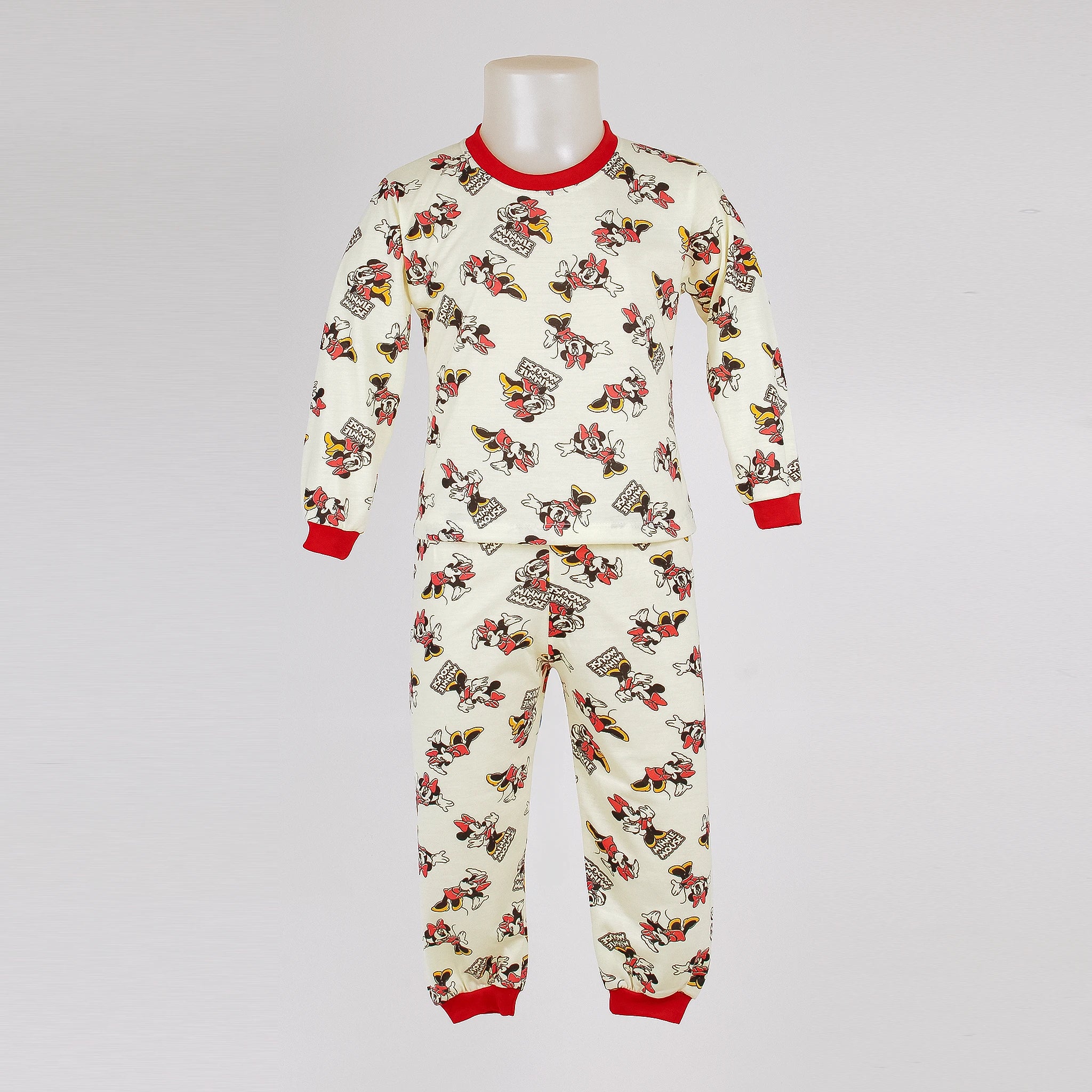 Pijama Longo Feminino Infantil - Estampa Minnie Amarela - 024010