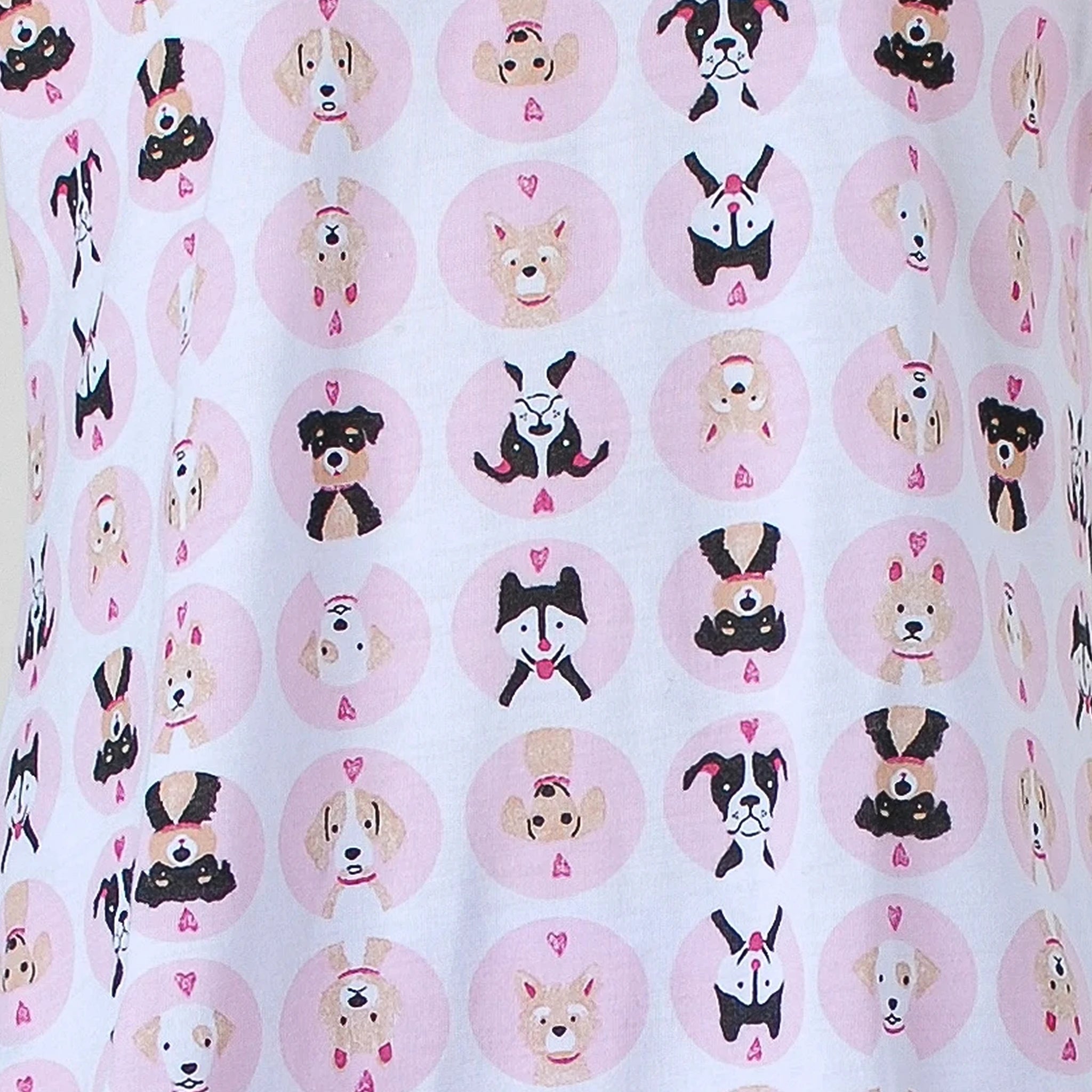 Pijama Longo Feminino Infantil - Estampa Cachorrinho Rosa - 024005