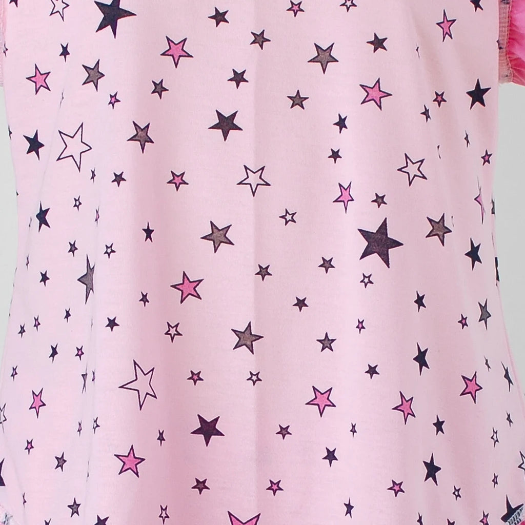 Pijama Regata Feminino Infantil - Estampa Estrelas Rosa - 023012