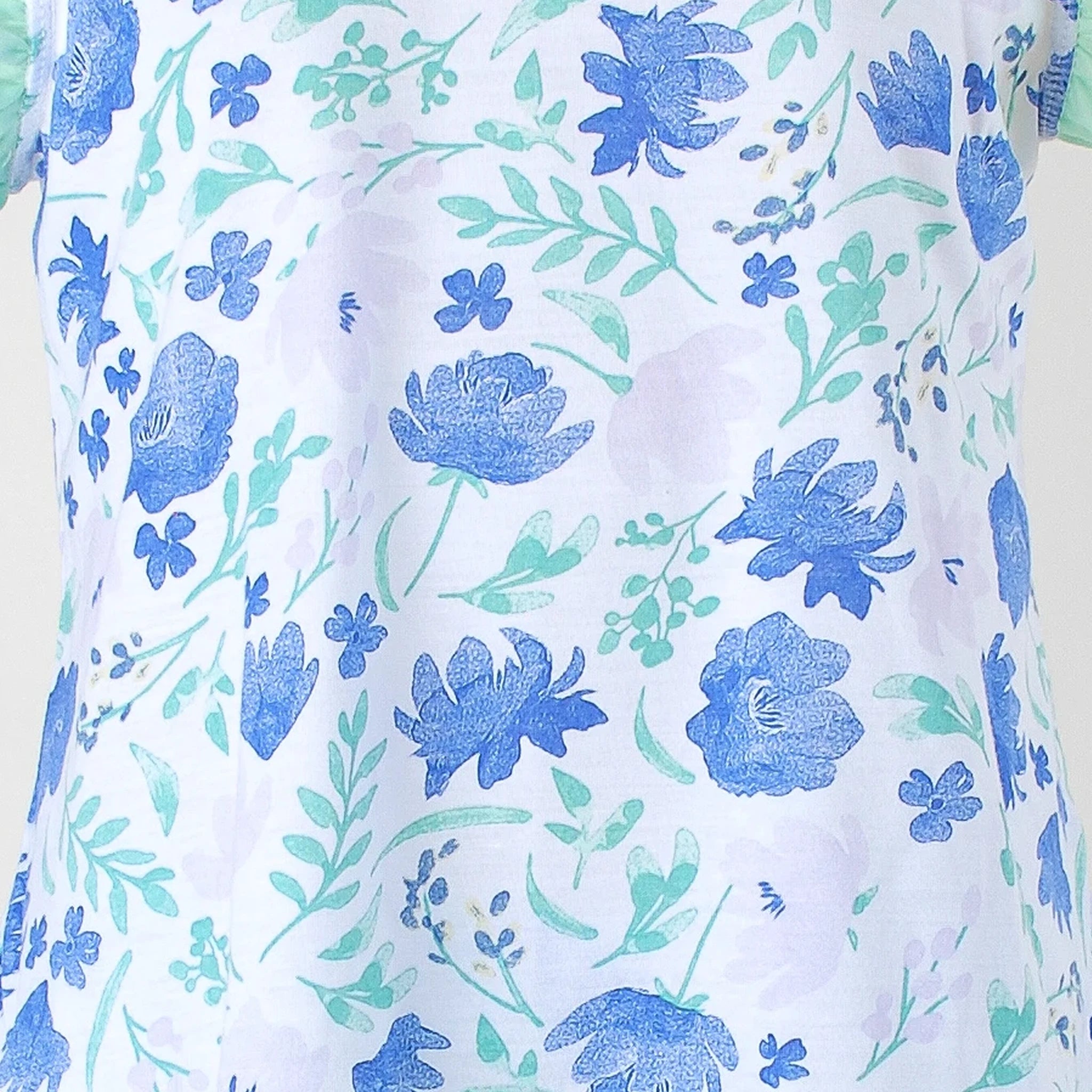 Pijama Regata Feminino Infantil - Estampa Floral Verde - 023017