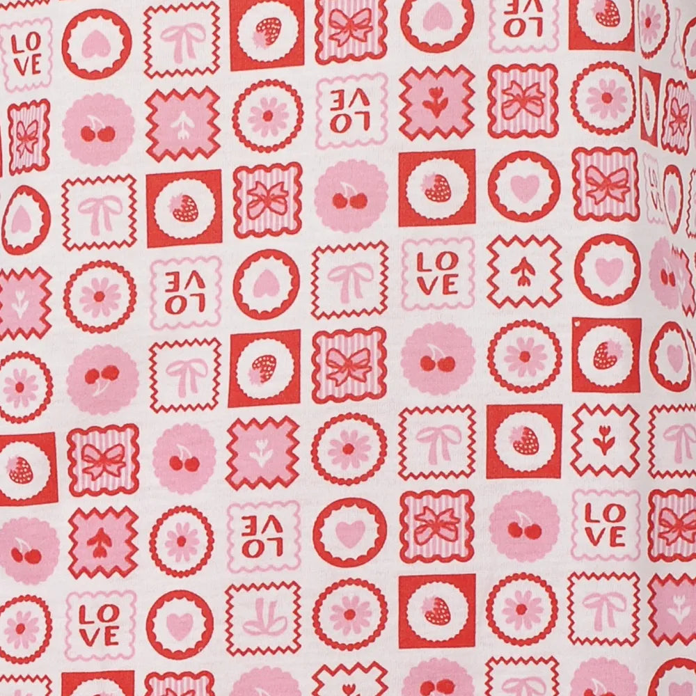 Pijama Regata Feminino Adulto Babado Estampado Selos