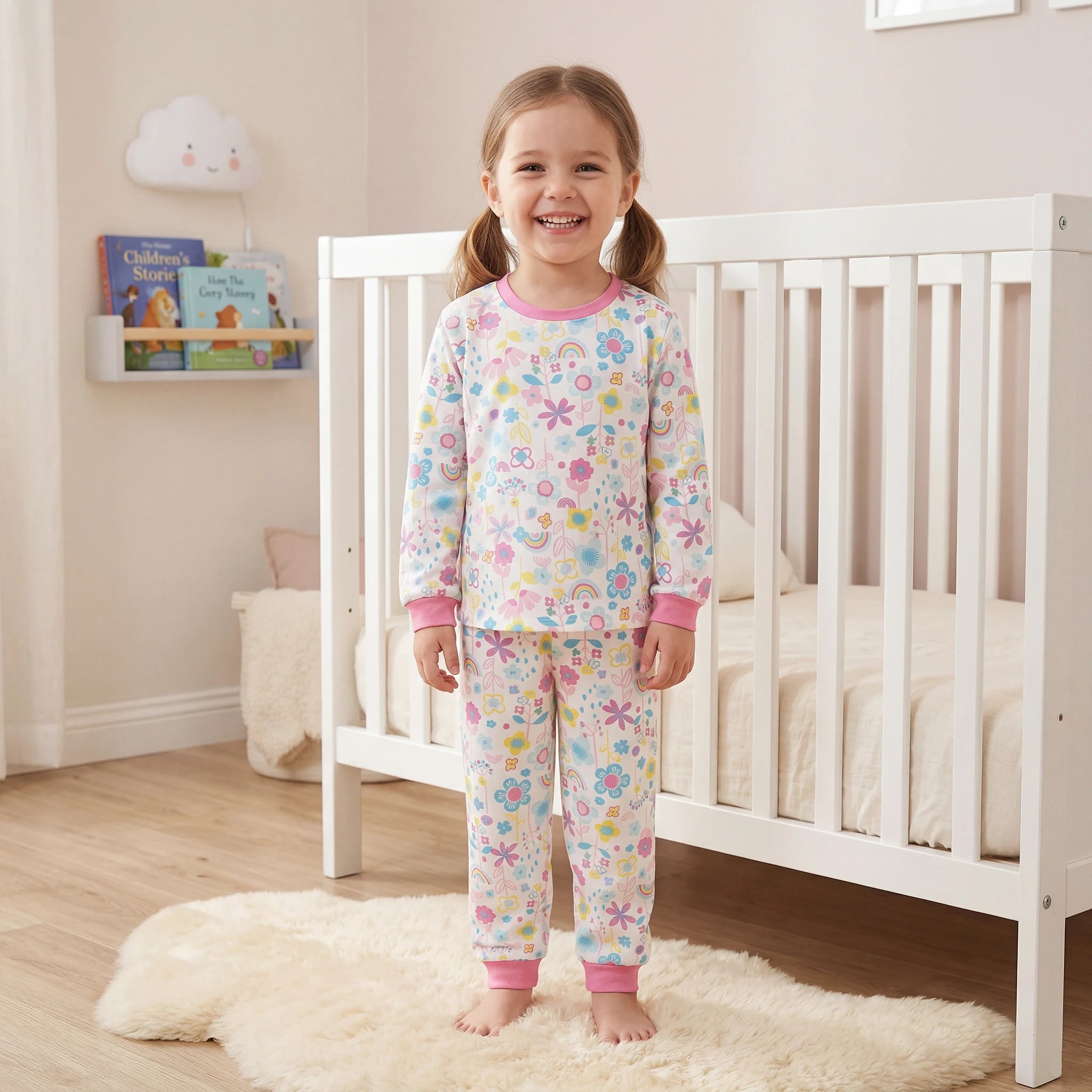 Pijama Longo Feminino Infantil - Estampa Jardim Encantado - 024009