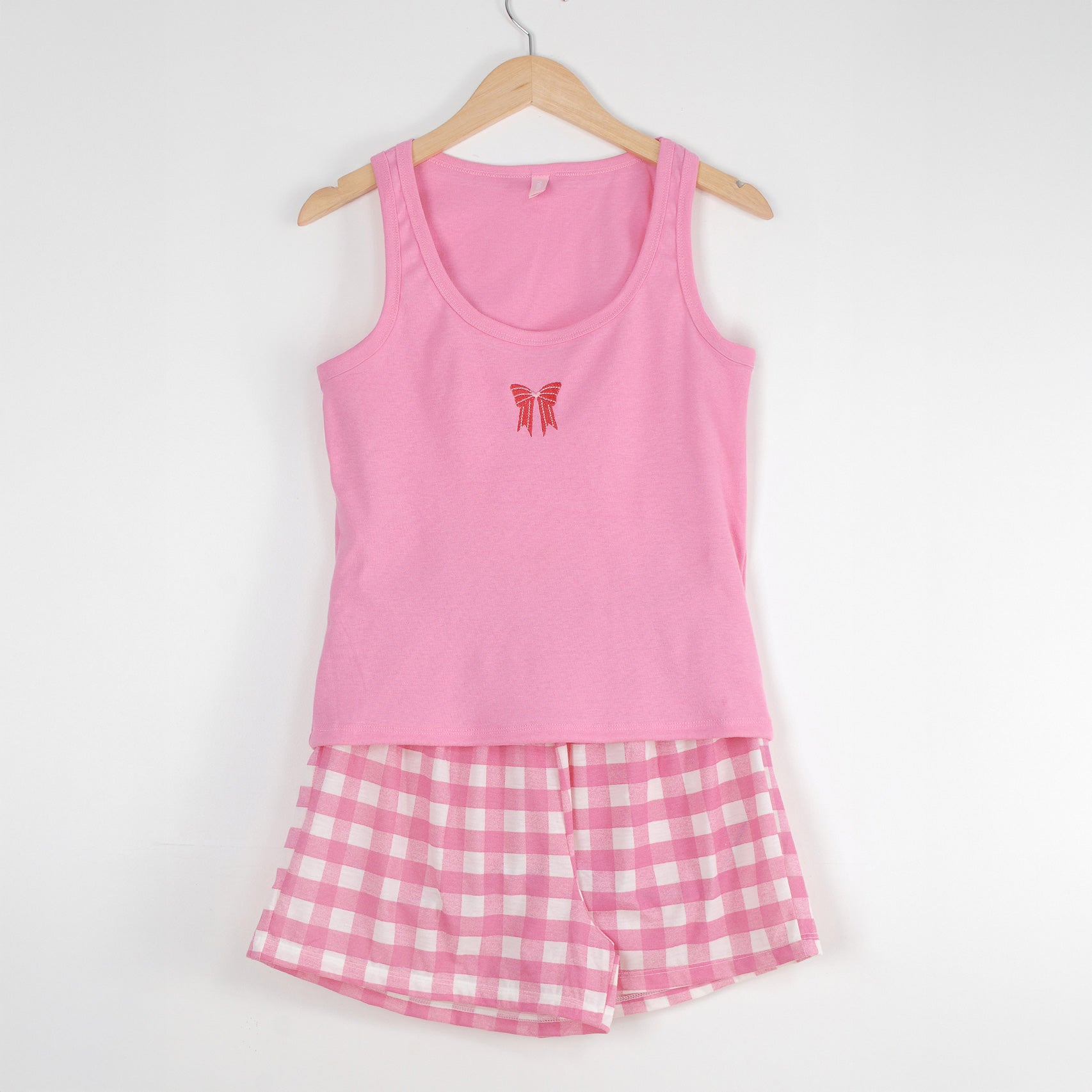 Pijama Feminino Regata Bordado Laço